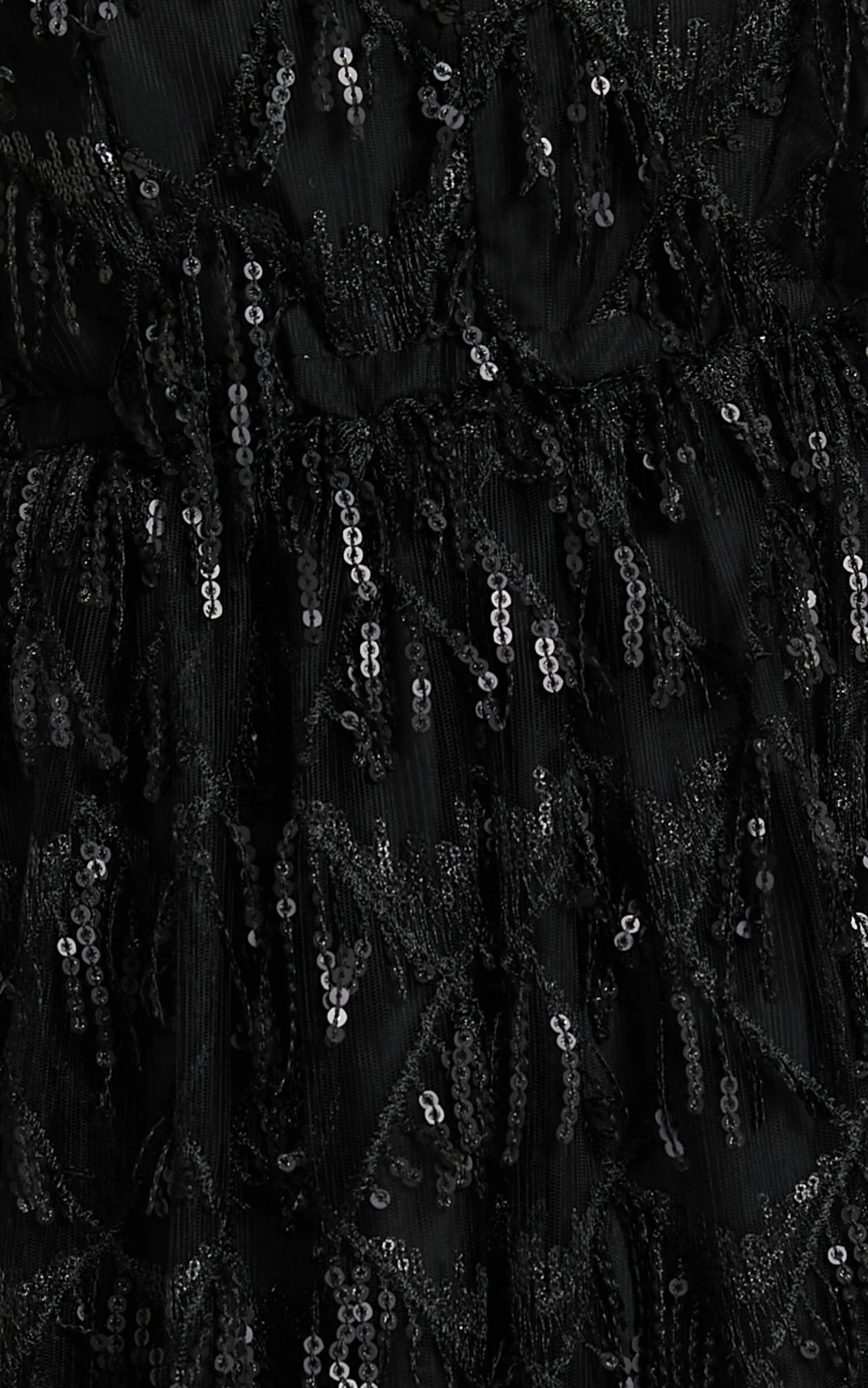 Khrizza Mini Dress - Sequin Gathered Dress in Black