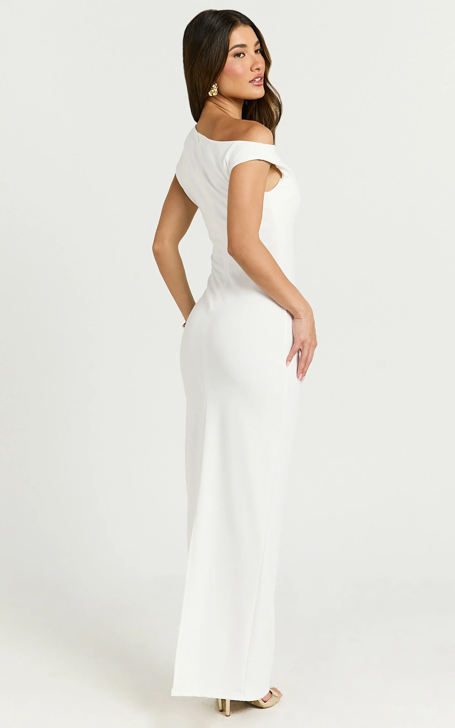Genie Maxi Dress - Off The Shoulder Dress in White