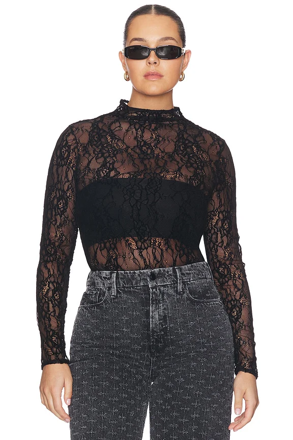 Lace Mock Neck Bodysuit