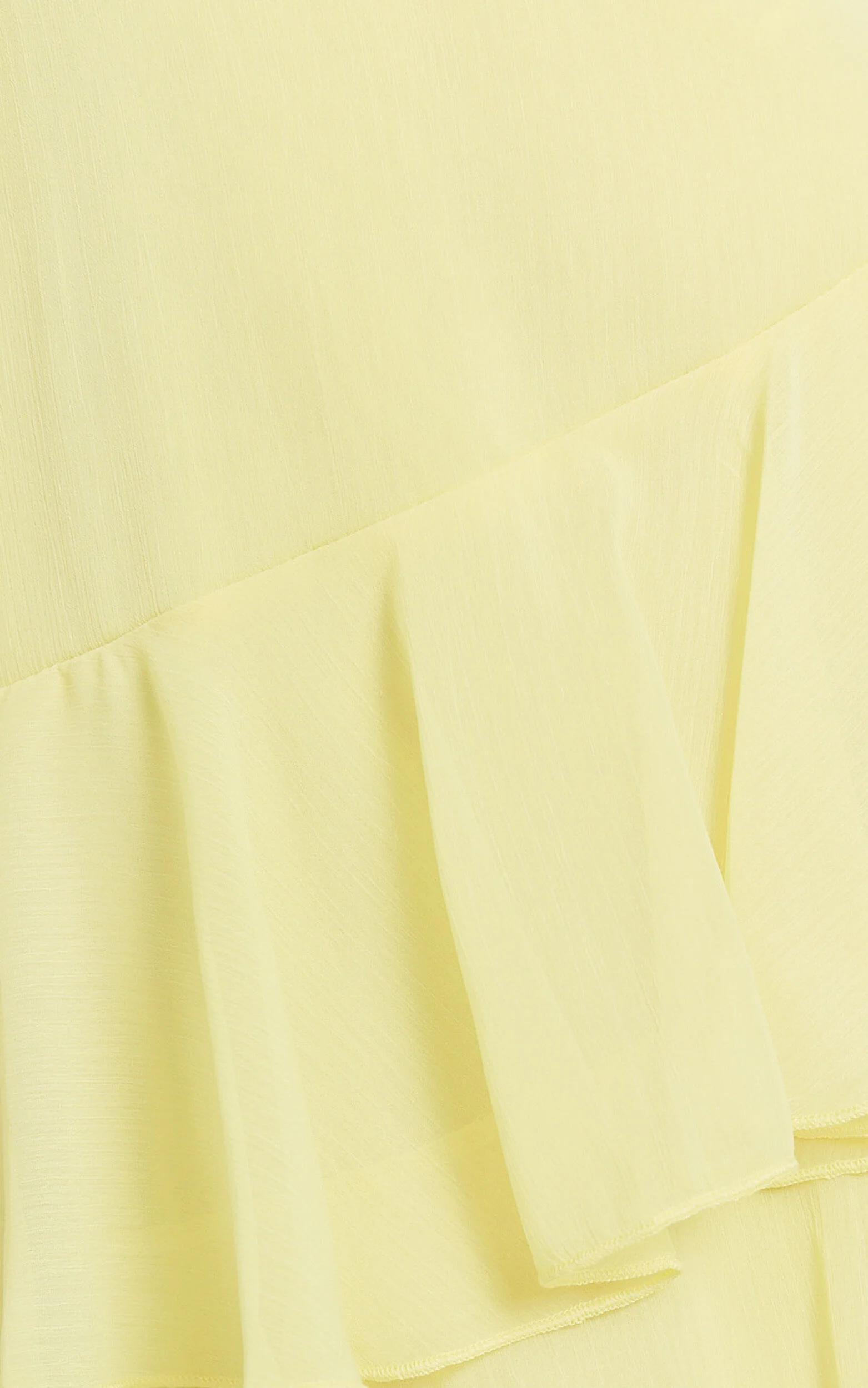 Johanna Midi Dress - Straight Neck Tiered Dress in Lemon