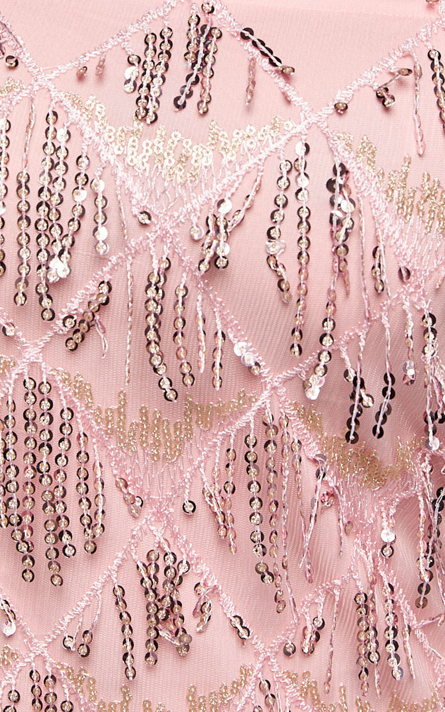 Shook Mini Dress - Cami Sequin Fringe Dress in Pink Sequin