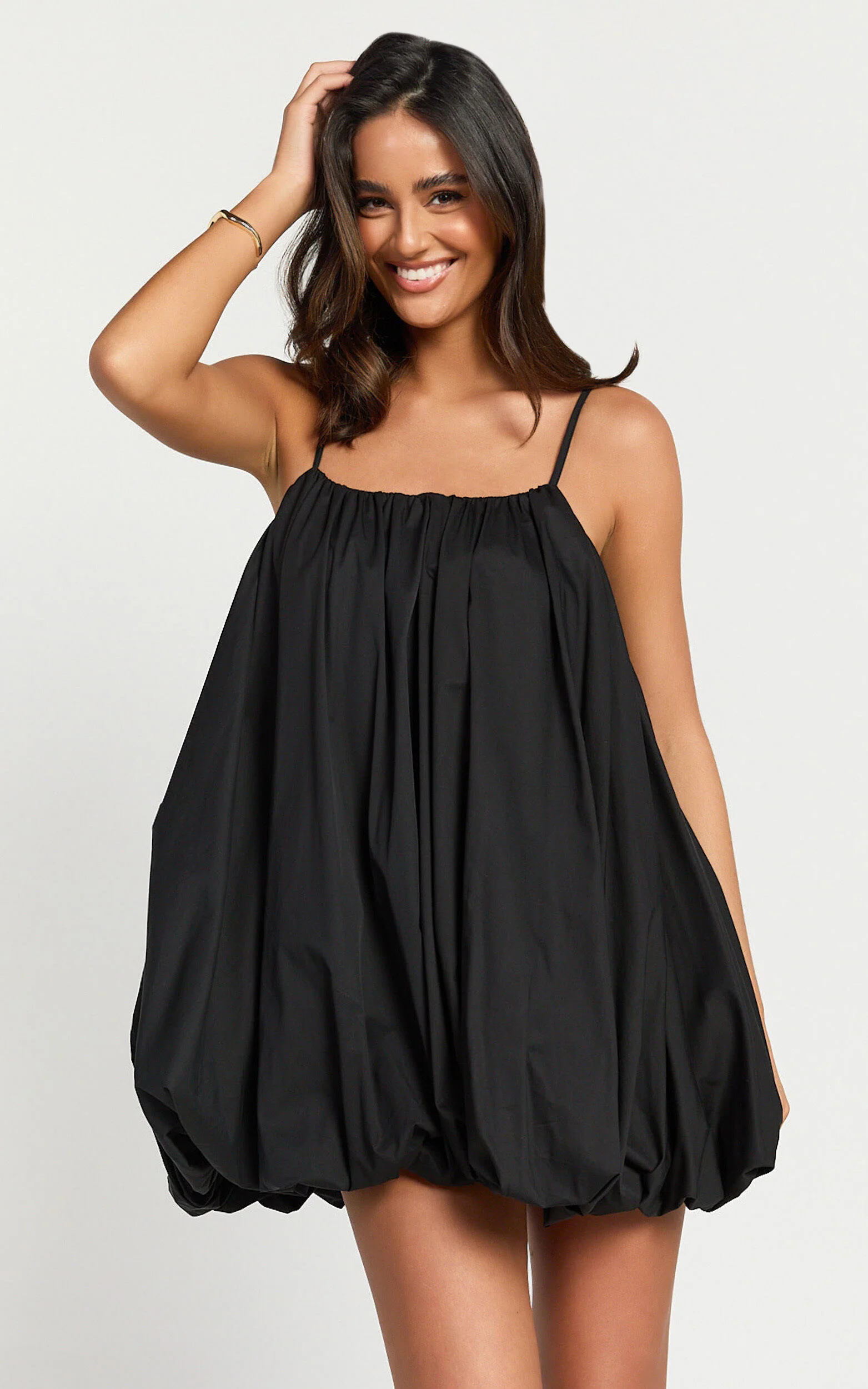 Marites Mini Dress - Bubble Mini Dress in Black