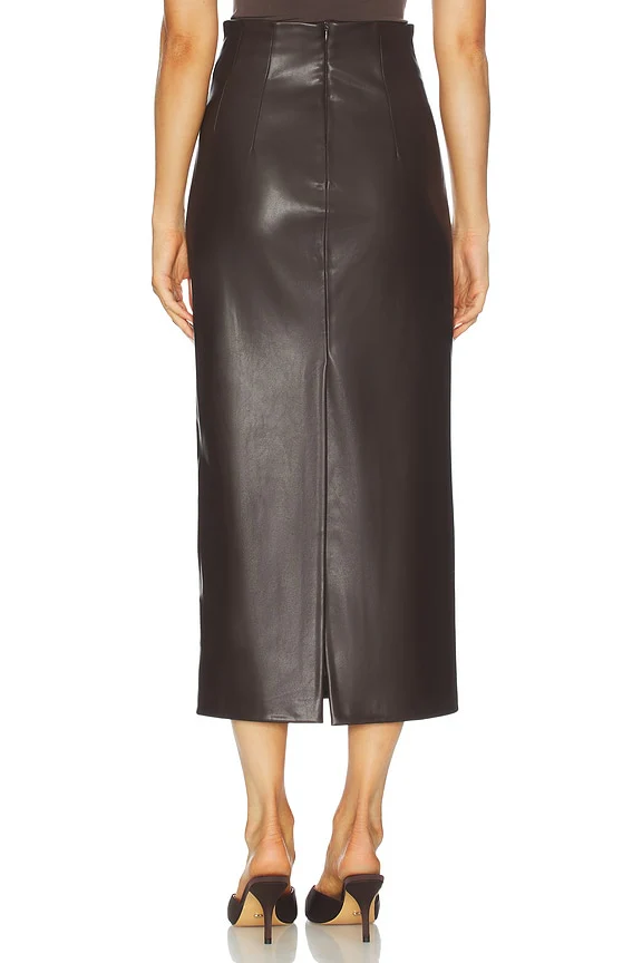 Leather Hi-waist Curve Skirt