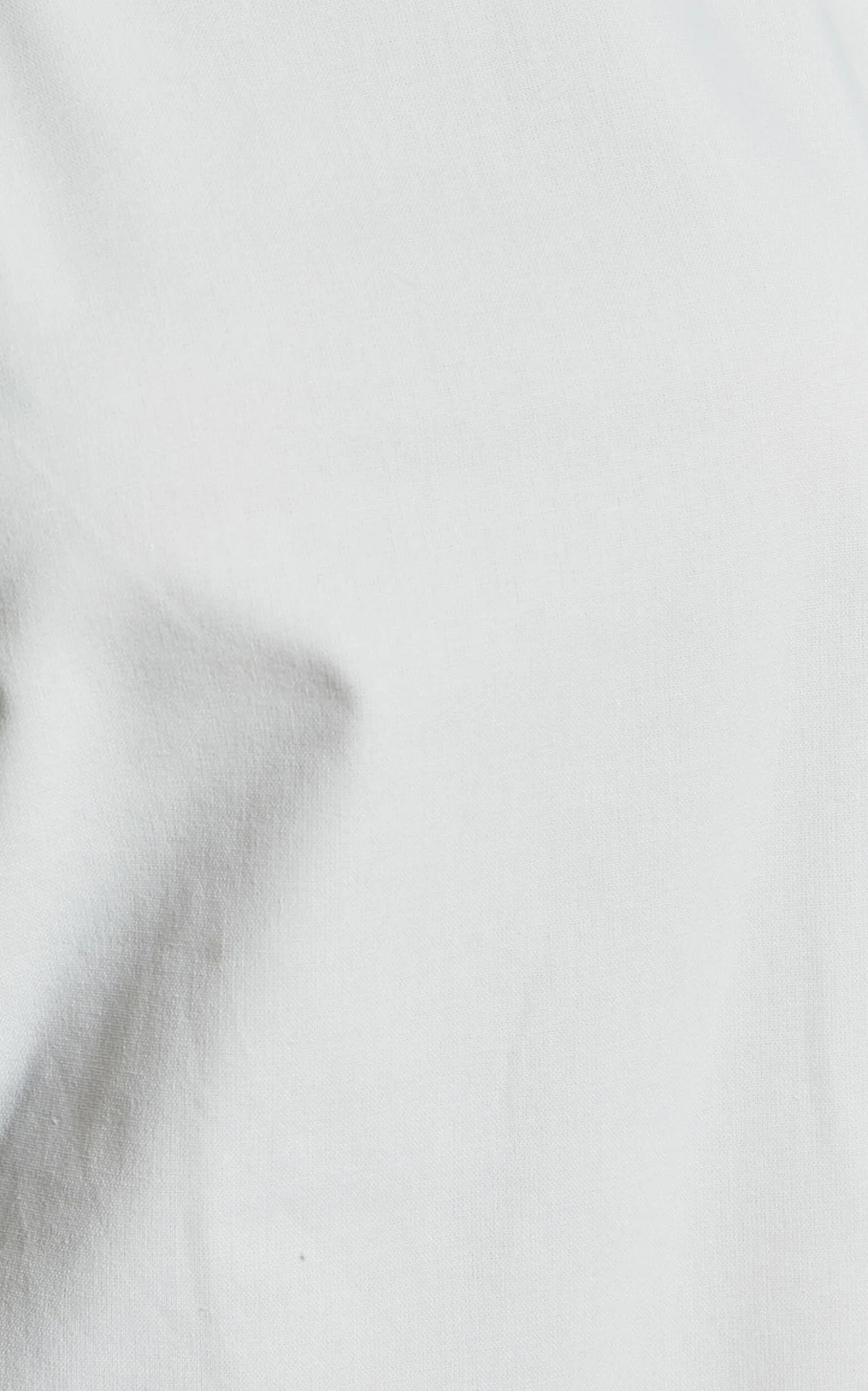 Elda Mini Dress - Linen High Neck Shift Dress in Off White