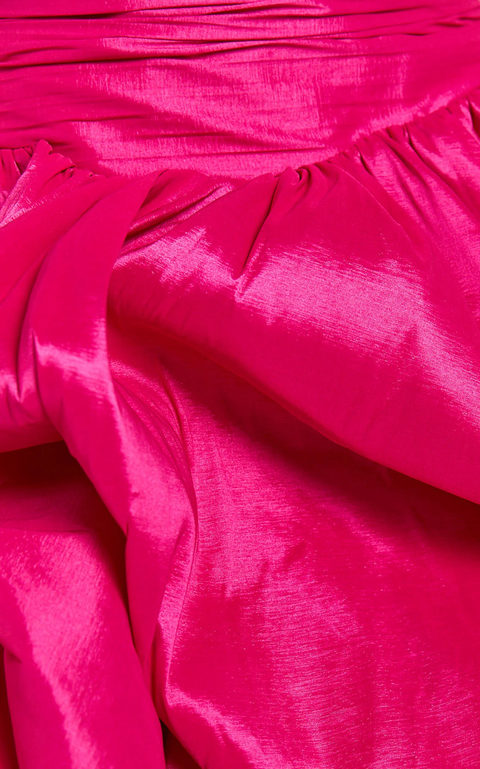 Deb Mini Dress - Ruched Strapless Bubble Hem Dress in Hot Pink