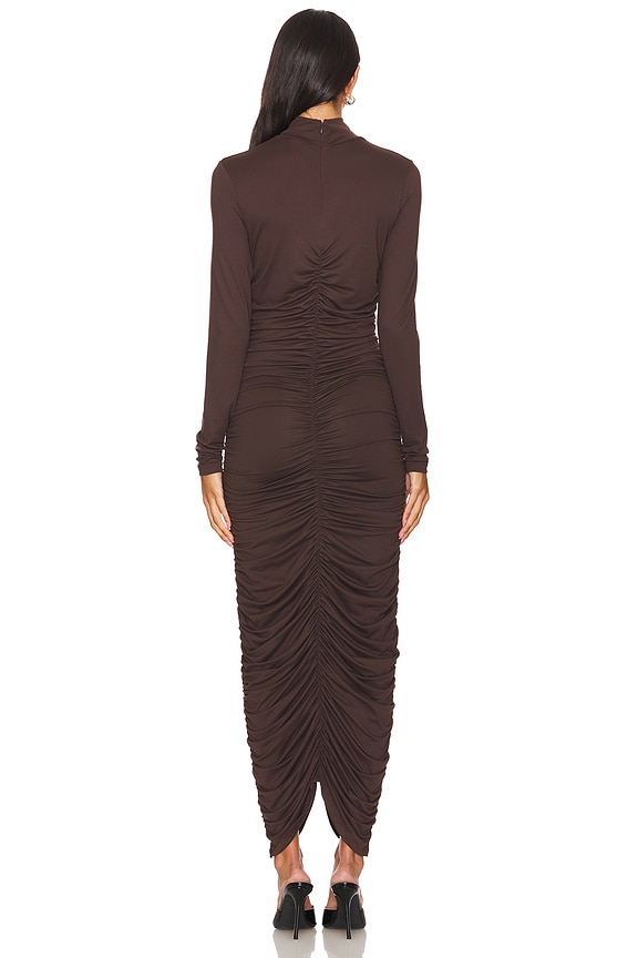 Mock Gathered Long Sleeve Dress