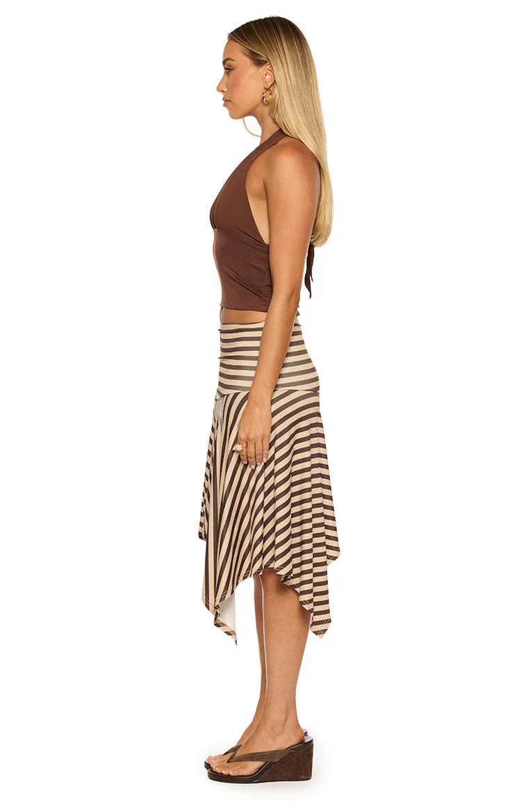 Kerlina Brown Halter Neck Top