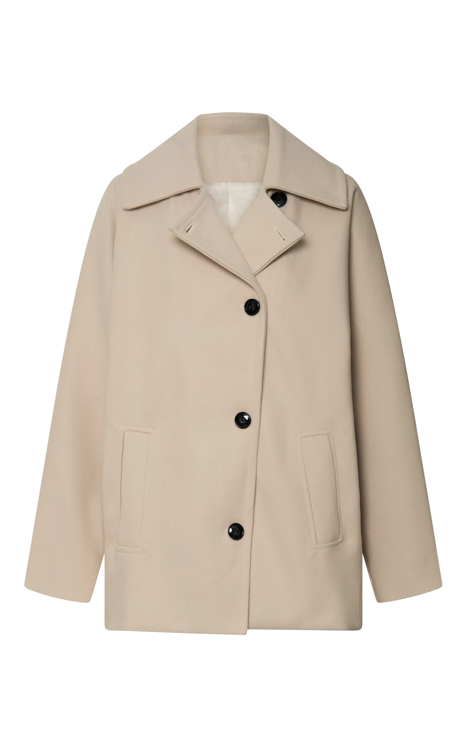Claudia Coat - Triple Breasted Coat in Beige