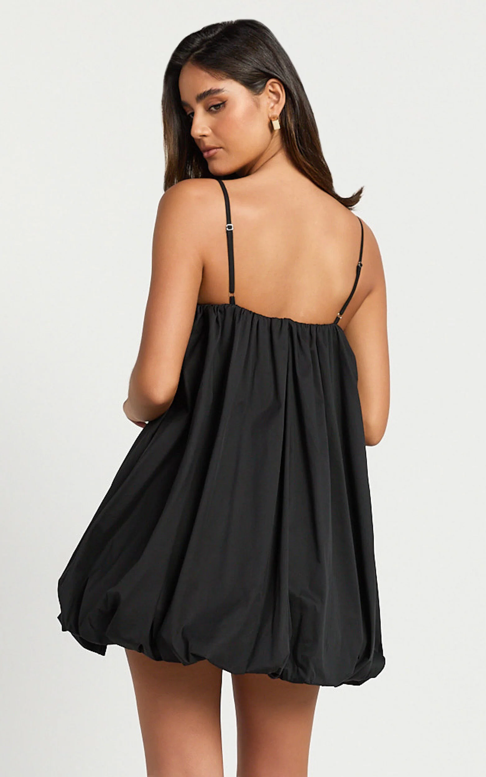 Marites Mini Dress - Bubble Mini Dress in Black