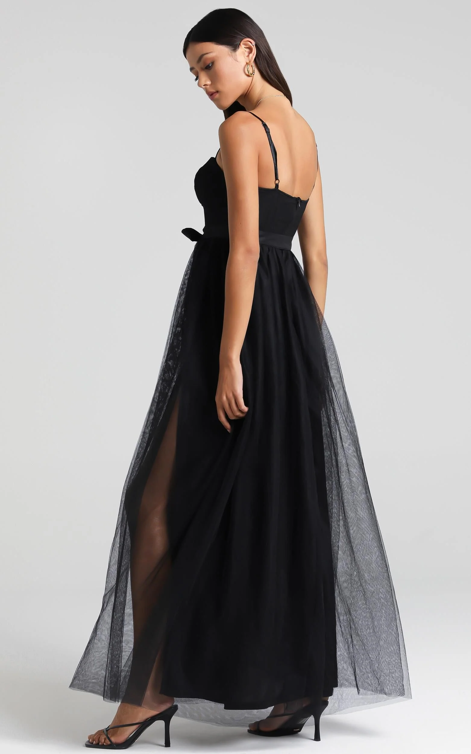 At The Altar Midi Dress - Bodice Dress in Black