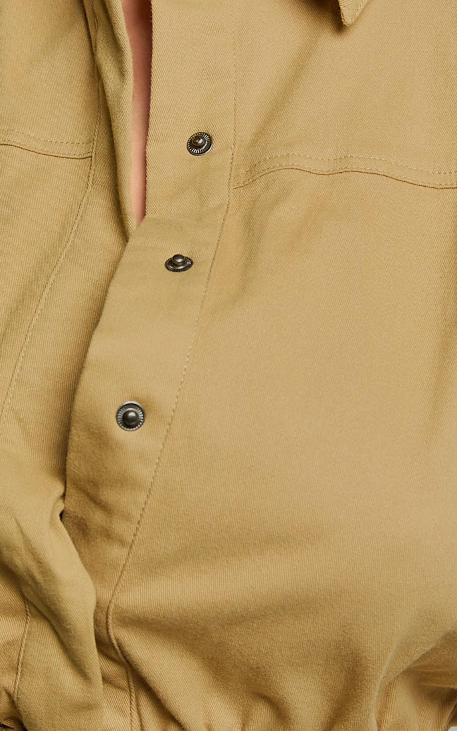 Dana Mini Dress - Collared Button Front Utility Dress in Dessert Taupe