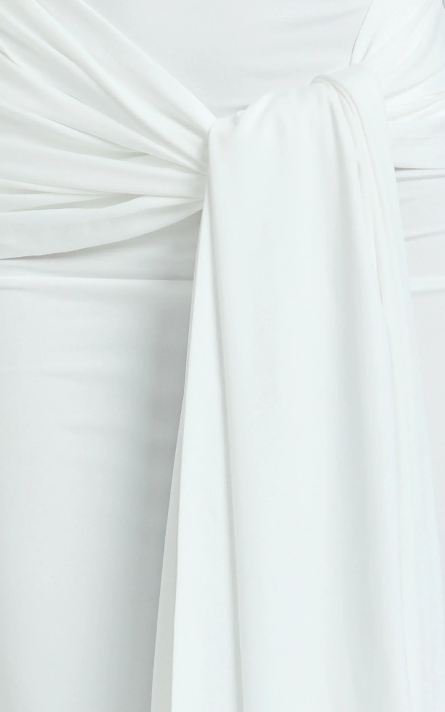 Judith Maxi Dress - Boat Neck Backless Tie Front Long Sleeve Jersey Dress in Cream