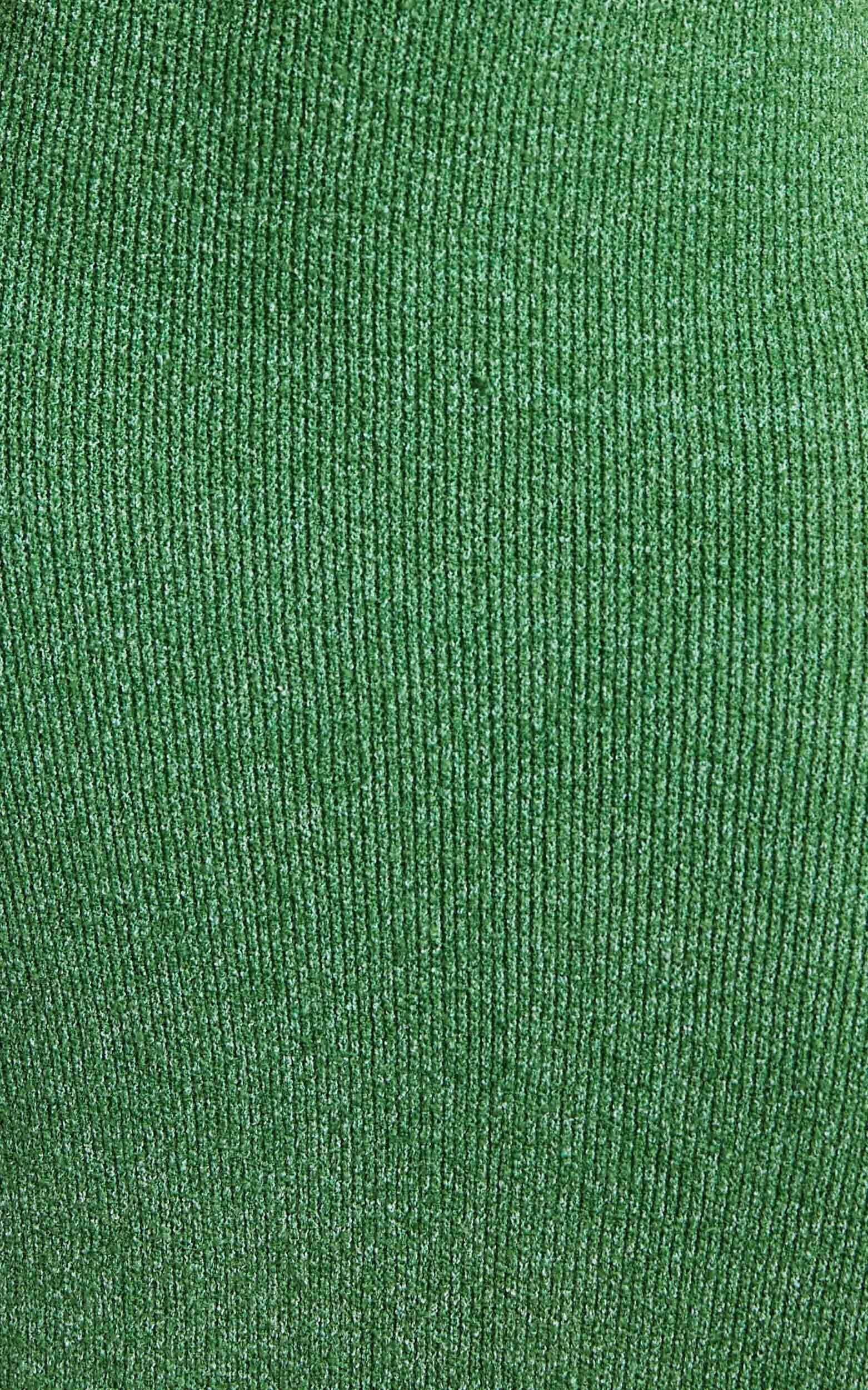 Yurika Midi Dress - Knit Open Back Dress in Green