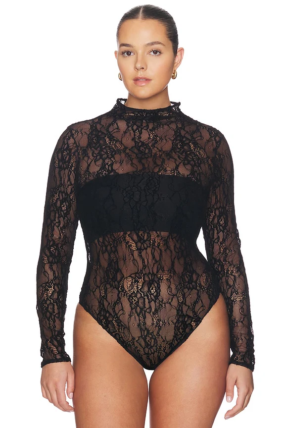 Lace Mock Neck Bodysuit