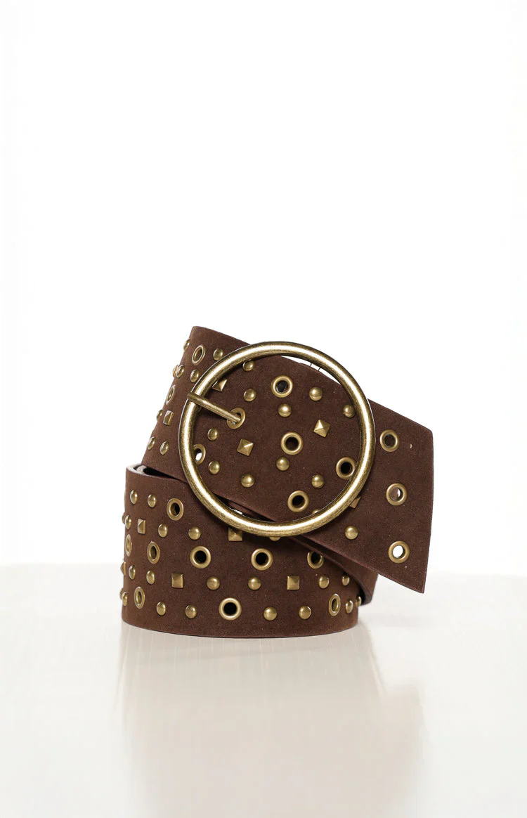 Fawn Brown Stud Circle Belt