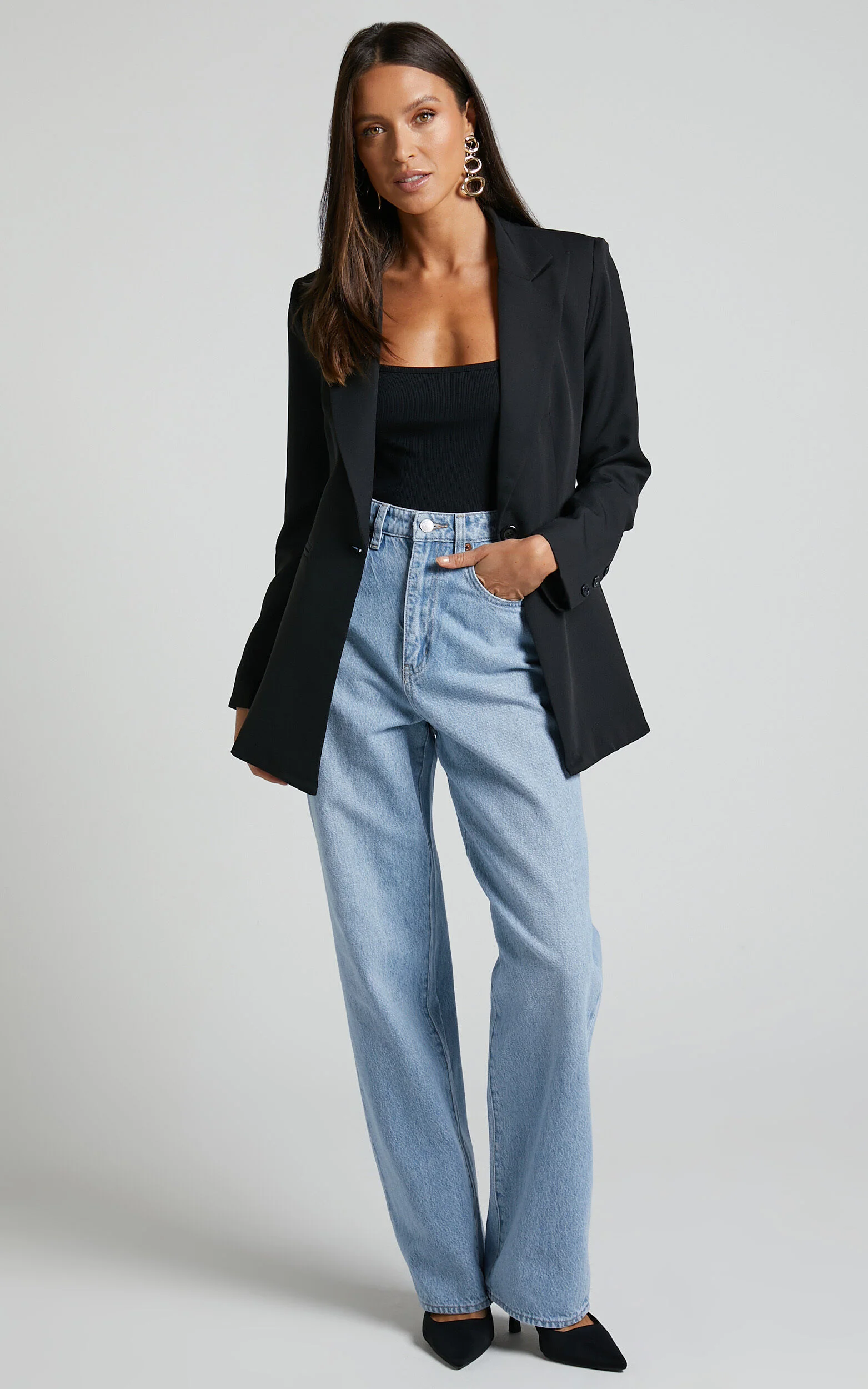 Hermie Blazer - Single Breasted Blazer in Black