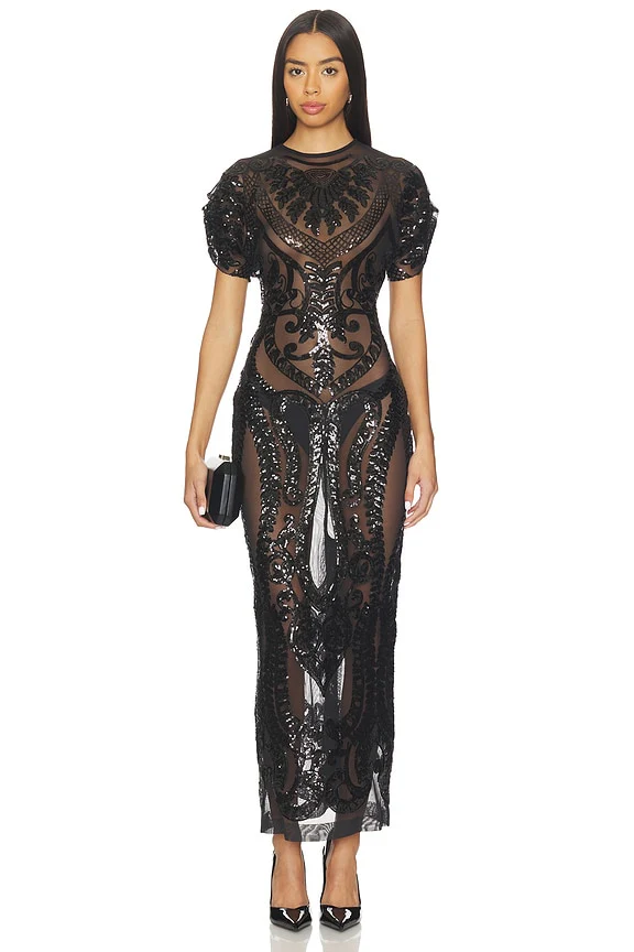 Cap Sleeve Long Dress