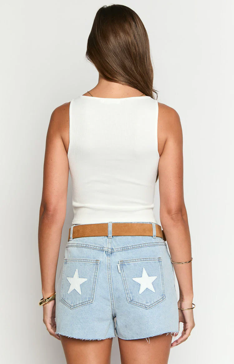 Suzie White USA Embroidered Tank Top