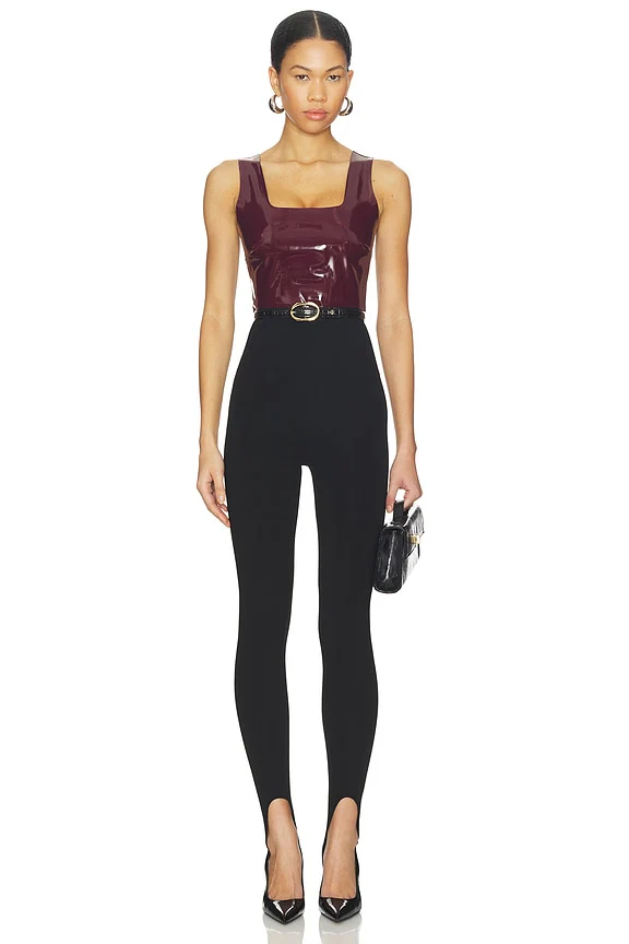 Faux Patent Leather Crop Top