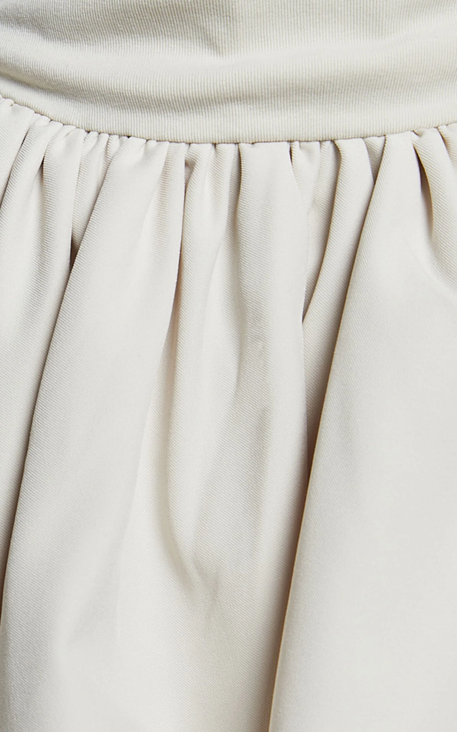 Bridgette Mini Dress - Straight Neck Sleeveless Bubble Hem Dress in Cream