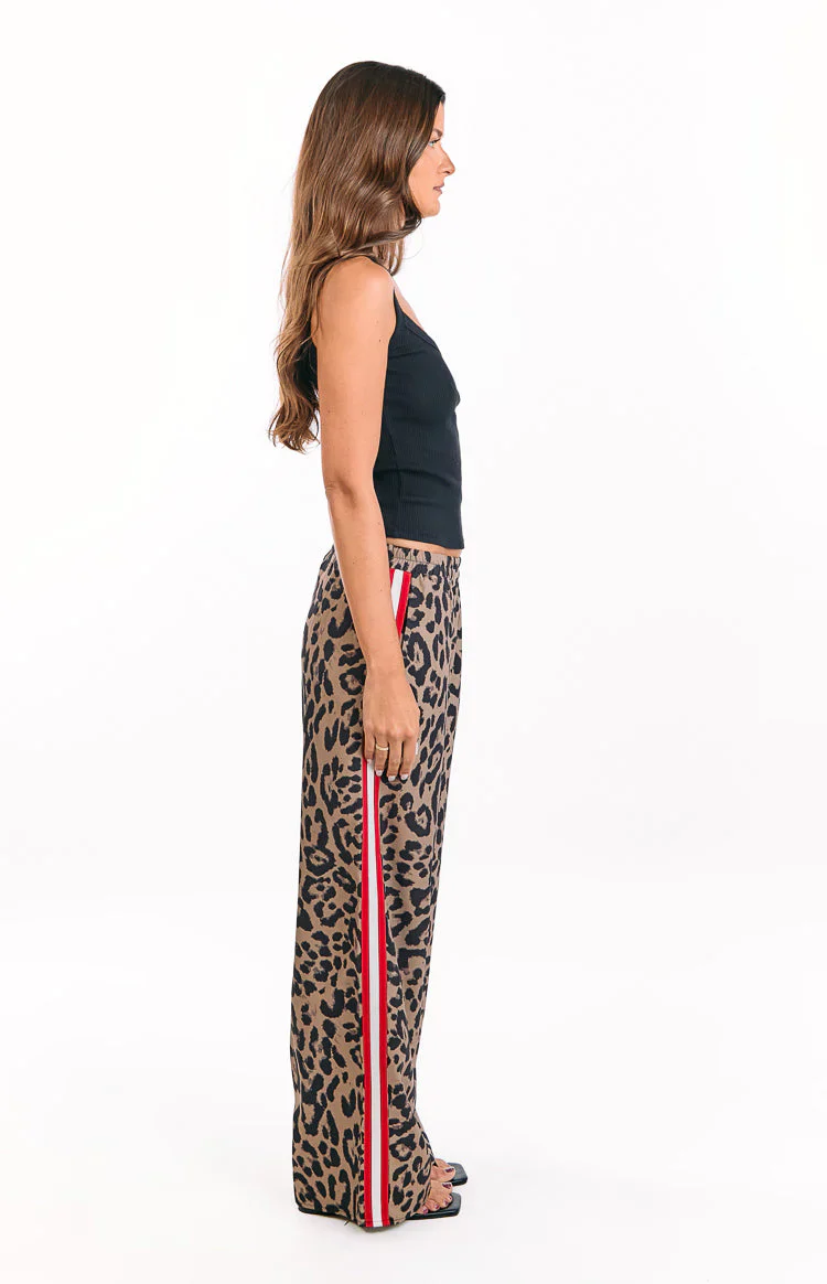 Sharly Leopard Red Racer Stripe Pants