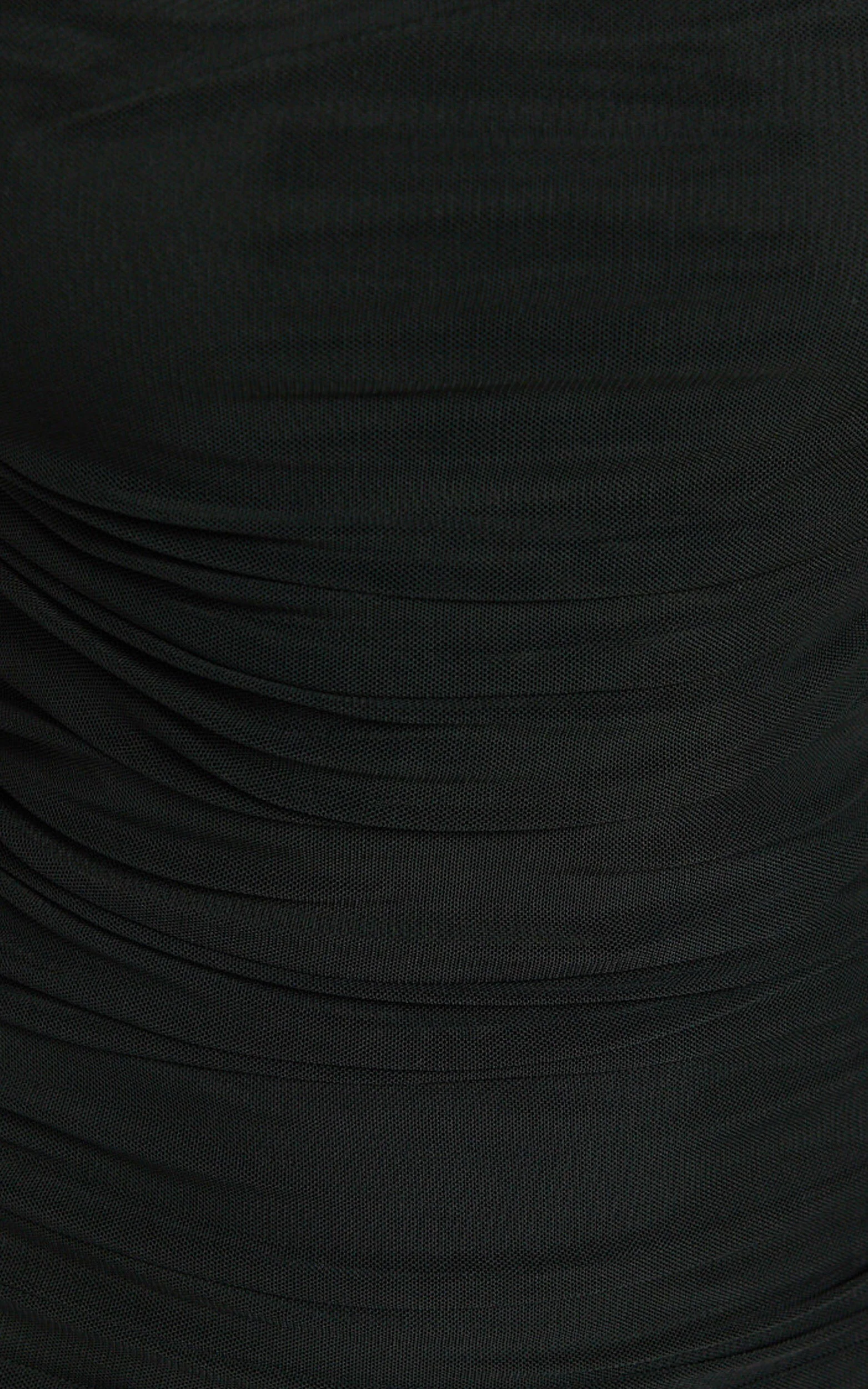 Lupita Mini Dress - Ruched Square Neck Mini Dress in Black