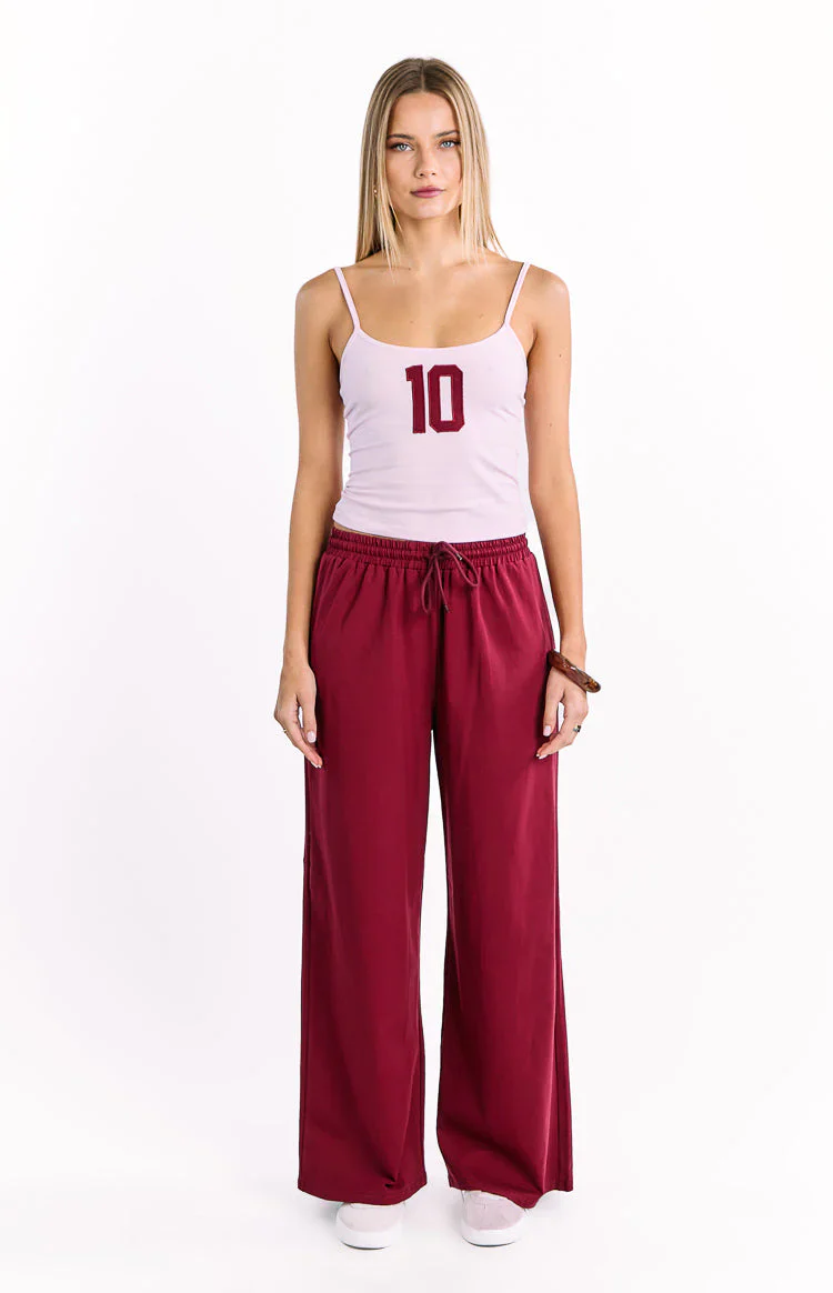 Flo Burgundy Wide Leg Pants