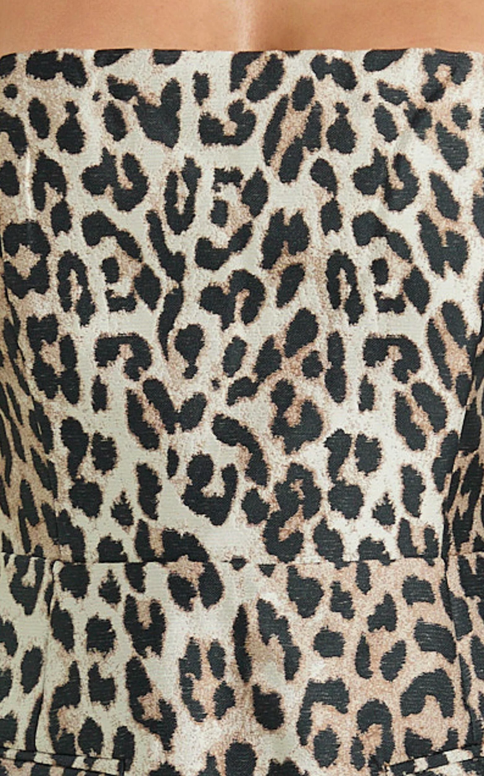 Sandy Mini Dress - Strapless Fitted Dress in Leopard Print