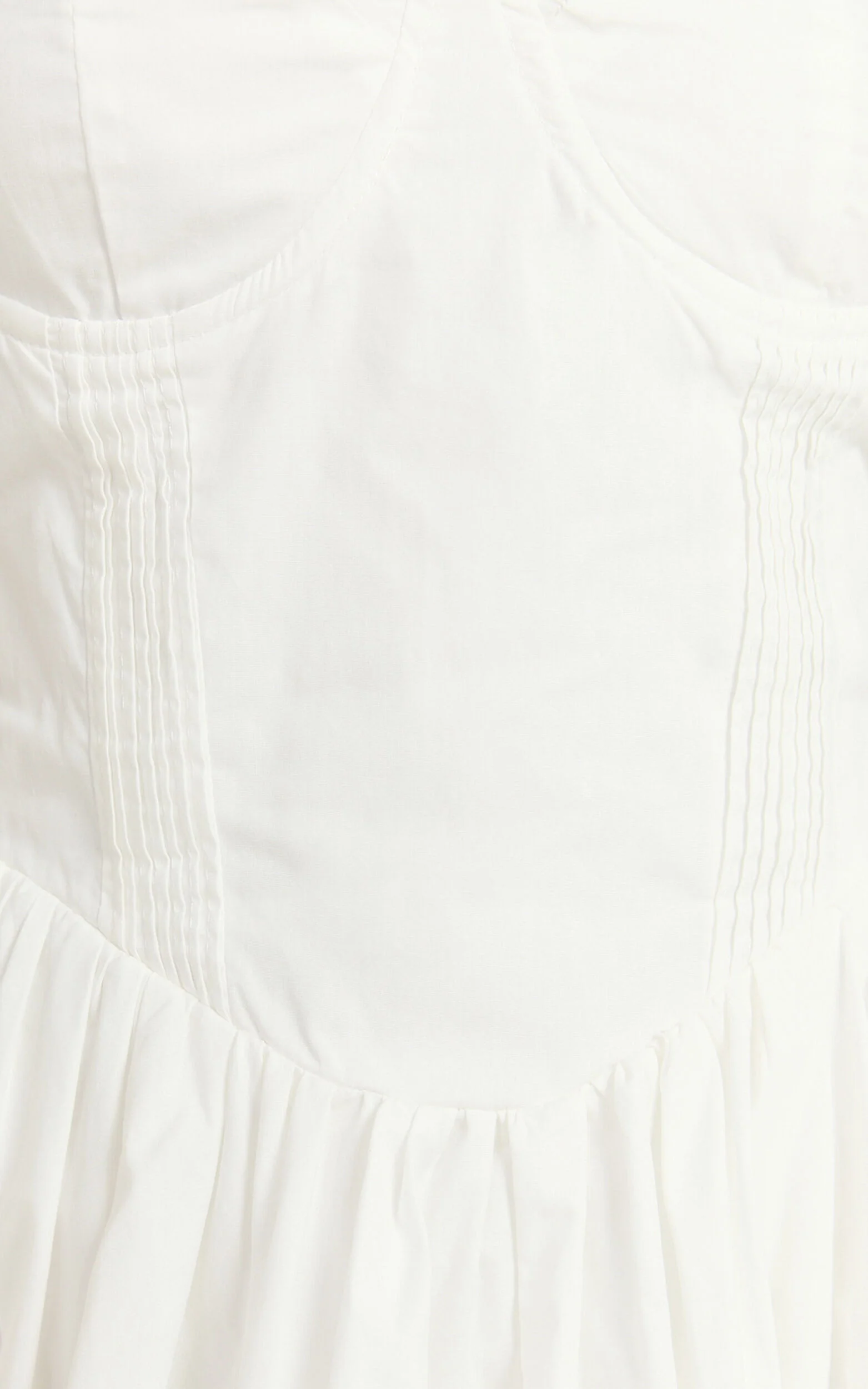 Suzanna Mini Dress - Strapless Pleat Full Skirt Mini in White