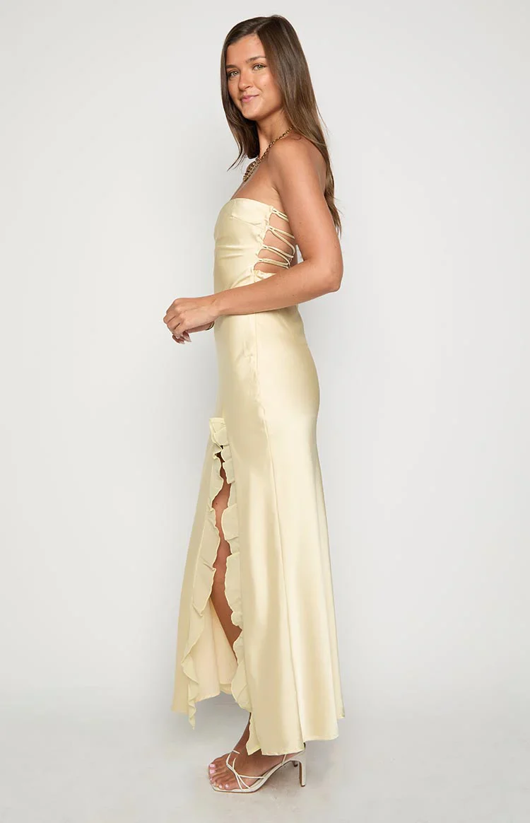 Mackenna Yellow Strapless Maxi Dress
