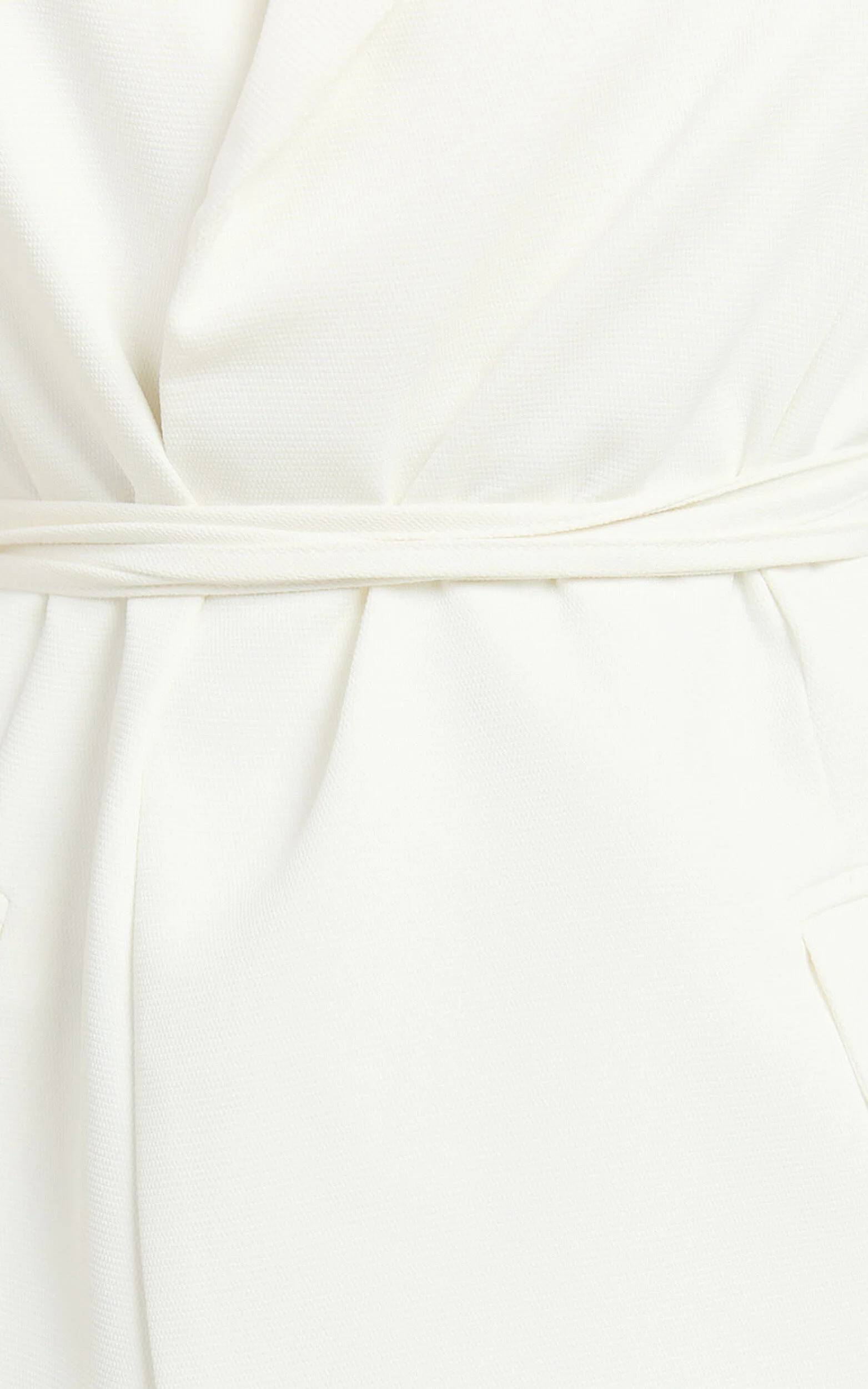 Romeo Mini Dress - Front Tie Collared Flap Pocket Dress in White