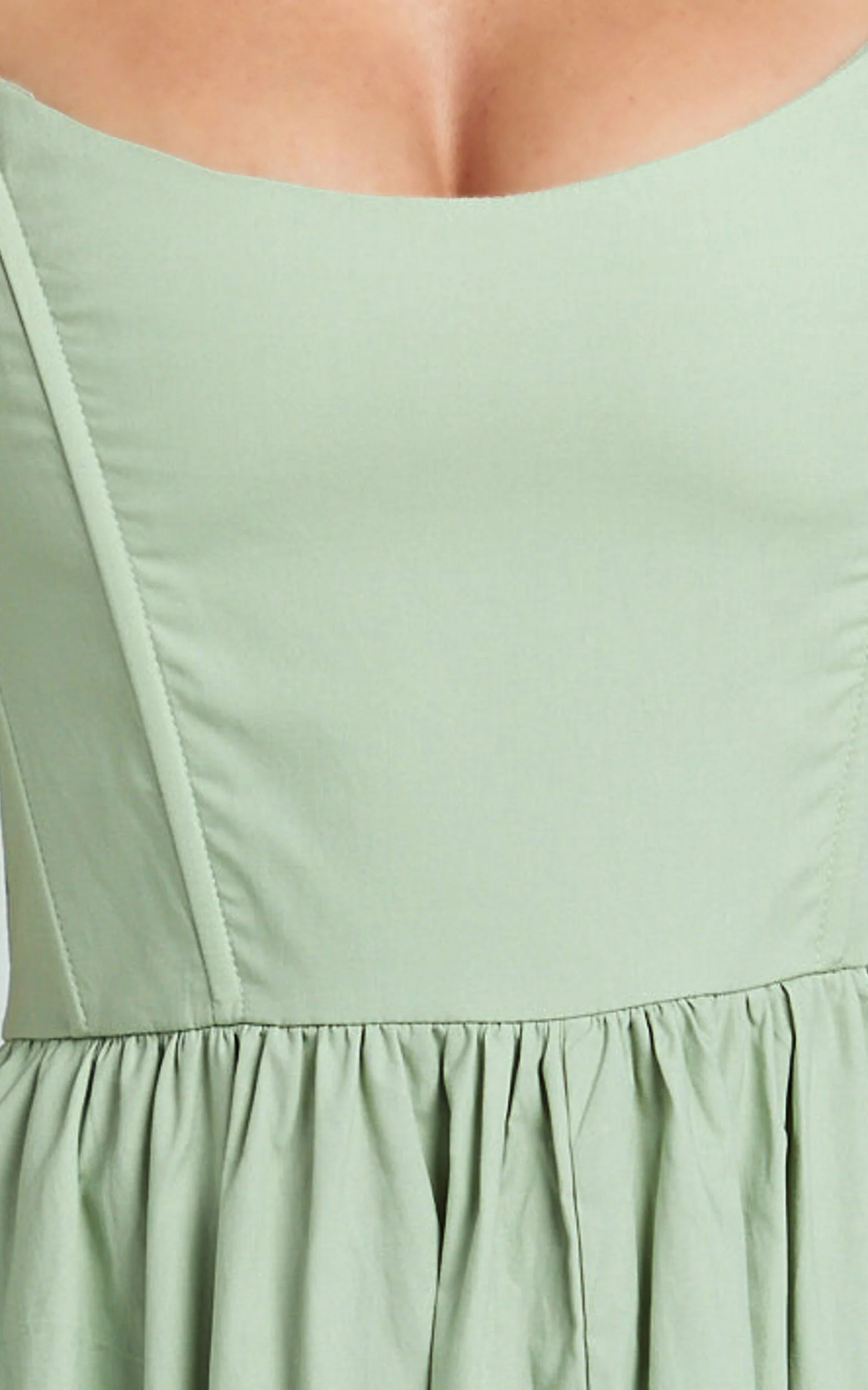 Braelyn Midi Dress - Scoop Neck Flare Dress in Sage