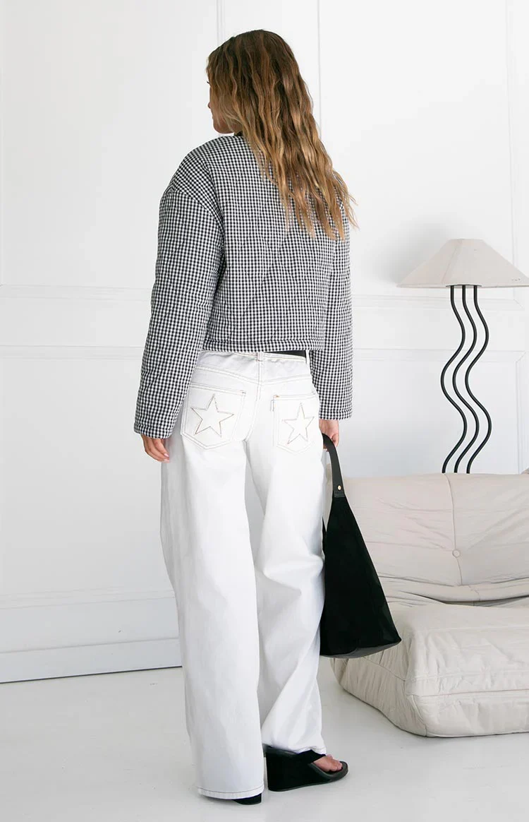 Lennie Black Gingham Quilted Jacket