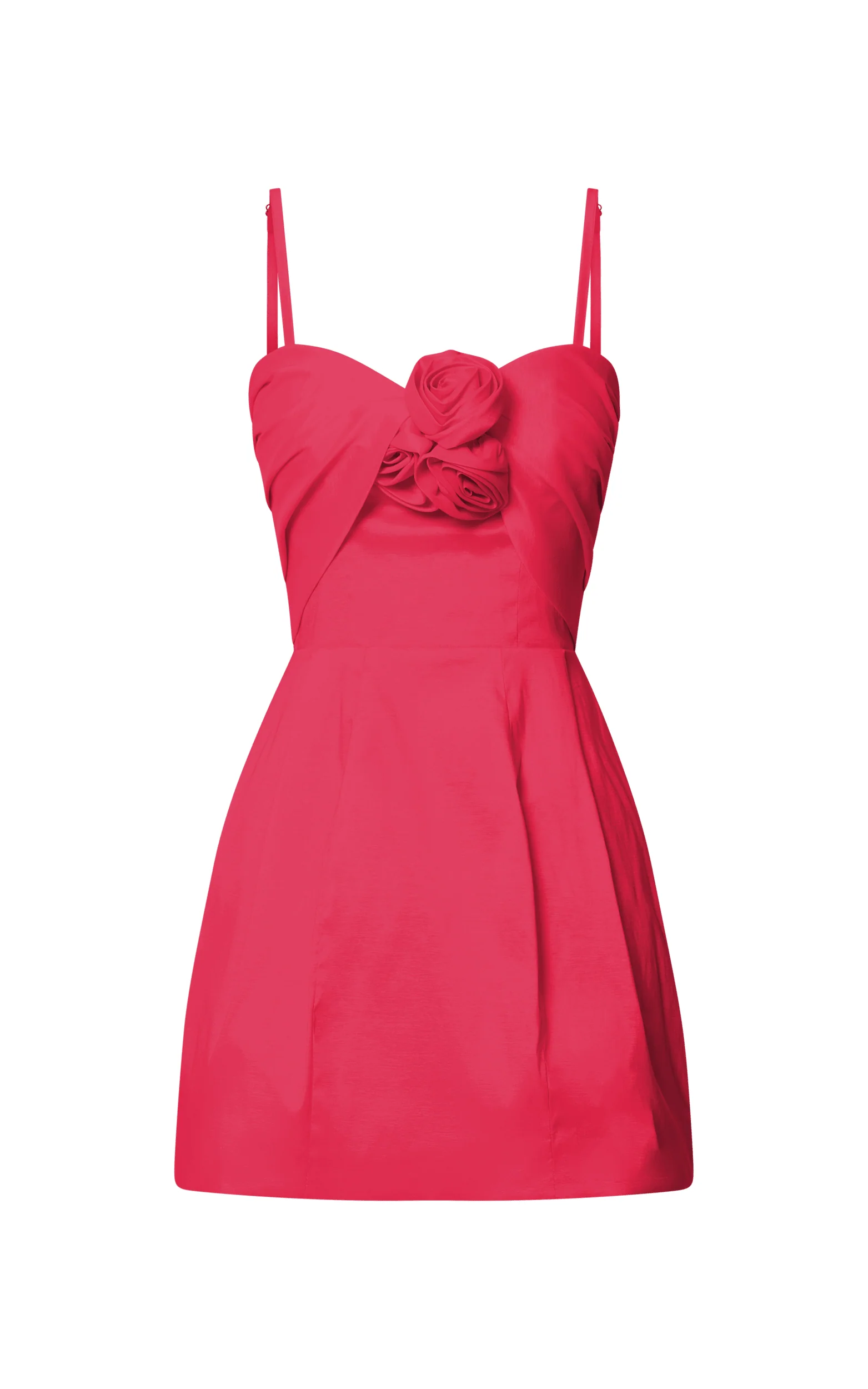 Amberle Mini Dress - Strappy Rosette Detail Bodice Dress in Raspberry