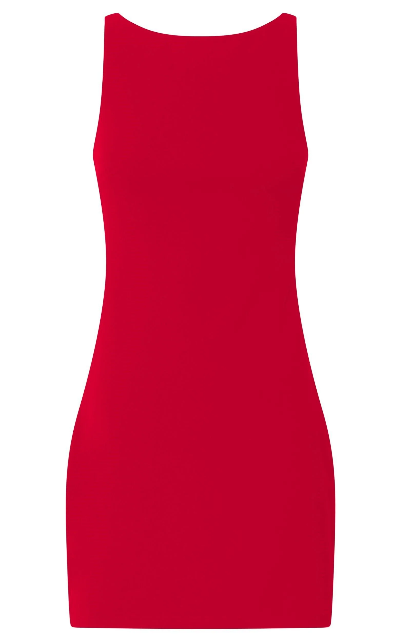 Bindi Boat Neck Bodycon Mini Dress in Red