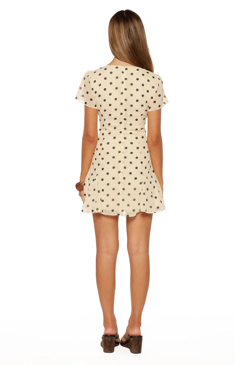 Koda Cream Polka Dot Mini Dress