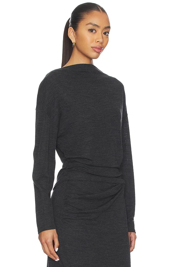 Draped Slash Neck Top