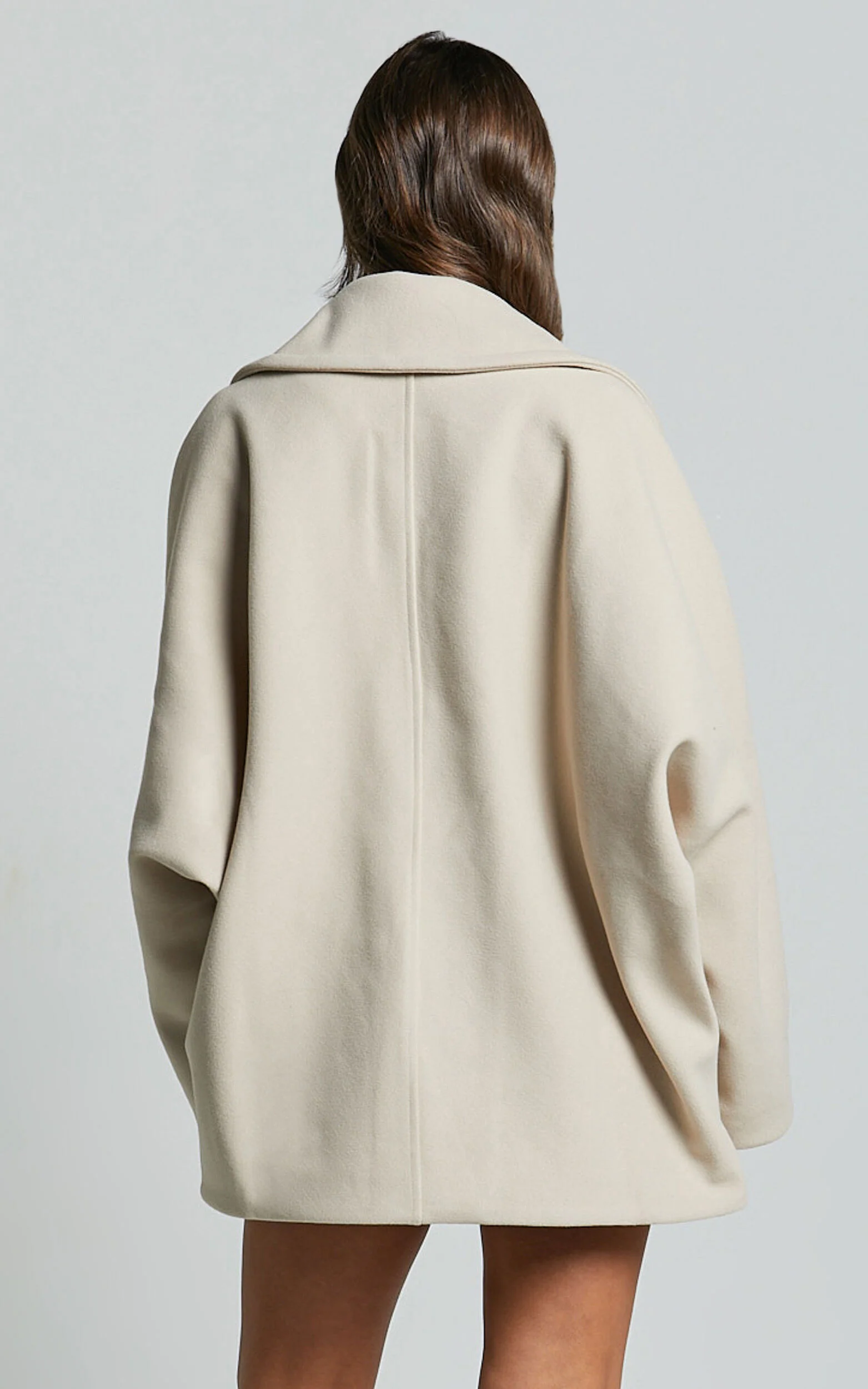 Claudia Coat - Triple Breasted Coat in Beige