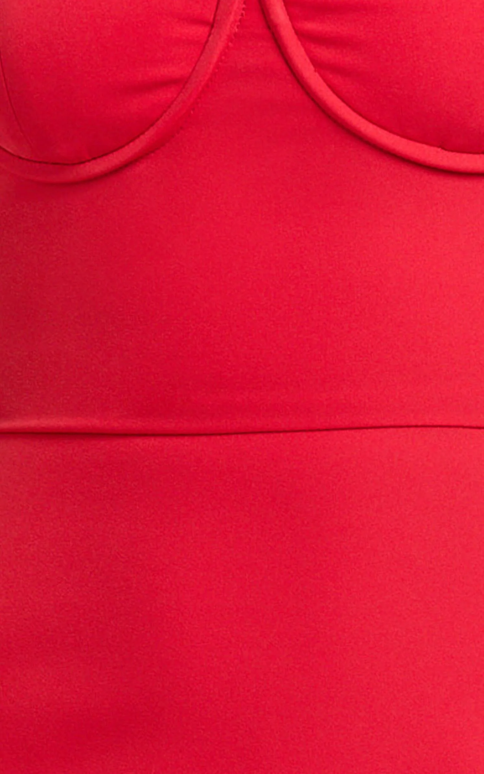 Rhea Mini Dress - Strapless Bustier Fit Bodice Drop Waist Frill Hem Skirt in Raspberry