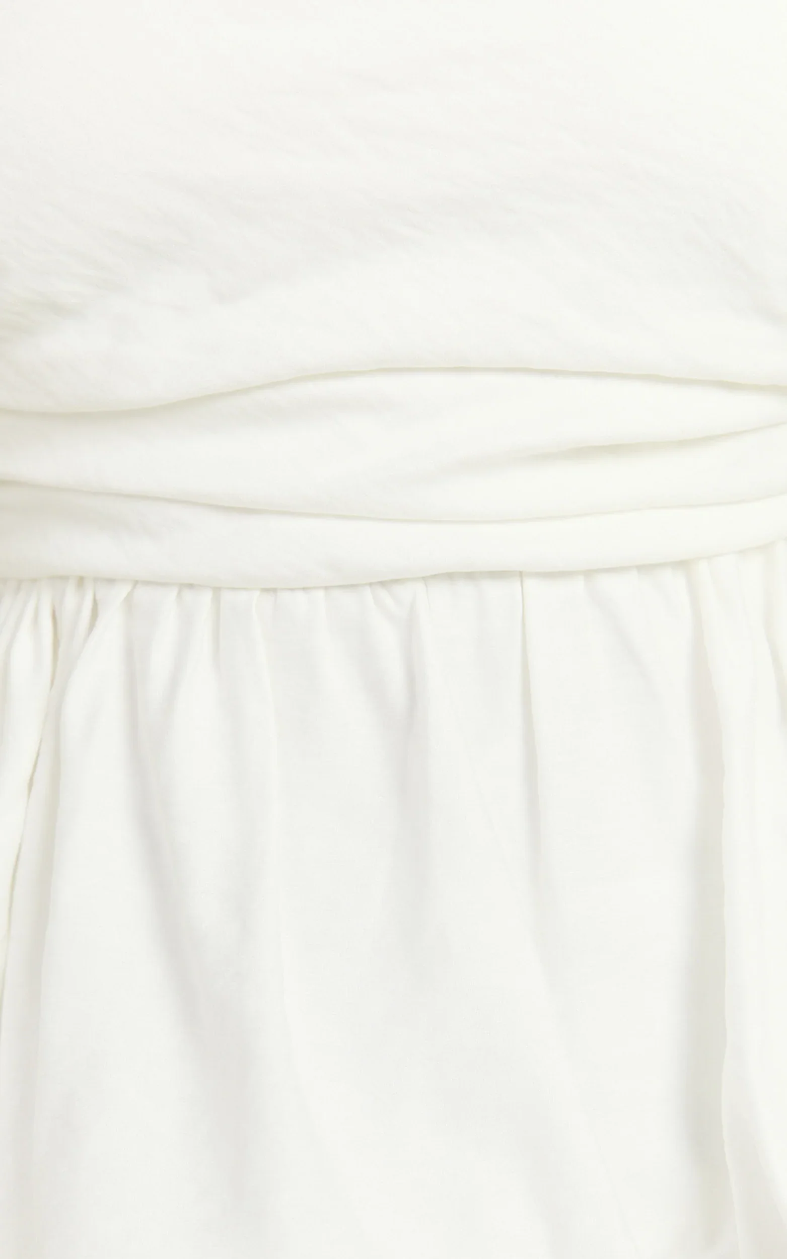 Karmen Top - Strapless Ruched Side Bubble Hem Top in Off White