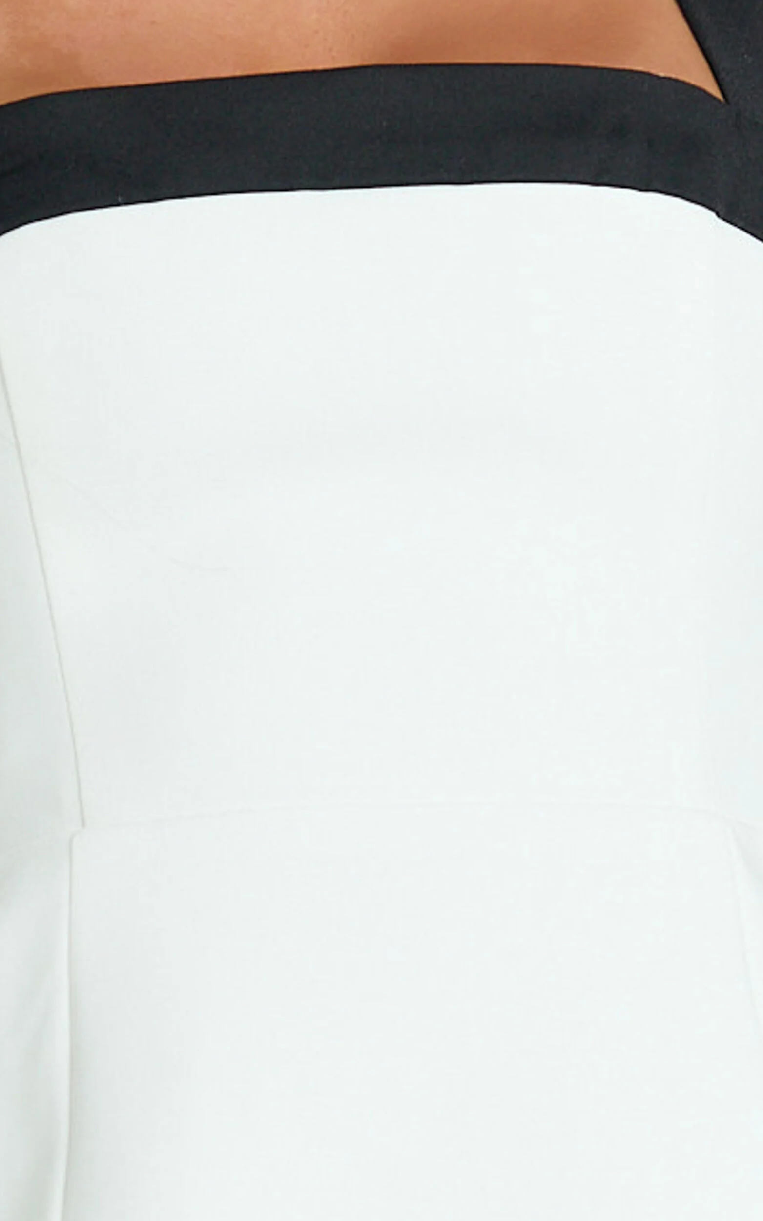 Broome Mini Dress - Contrast Halter Tie Tulip Skirt Dress in White/Black