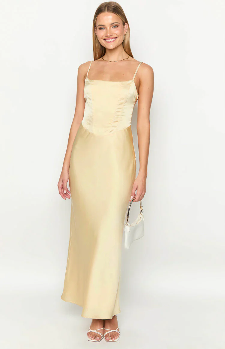 Heartbeat Yellow Maxi Dress