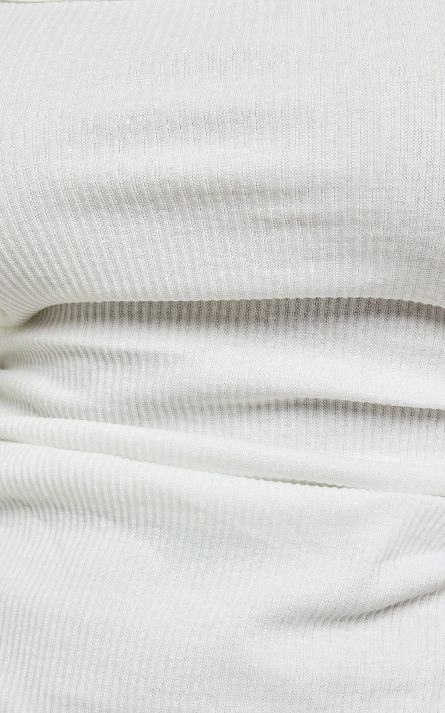 Sarina Midi Dress - Ribbed Scoop Neck Dress in White