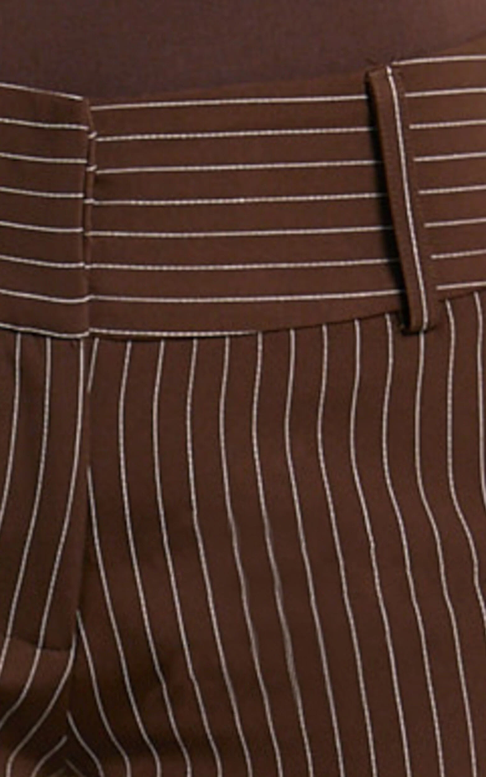 Elliot Pants - Mid Rise Pinstripe Bootleg Pants in Brown Stripe