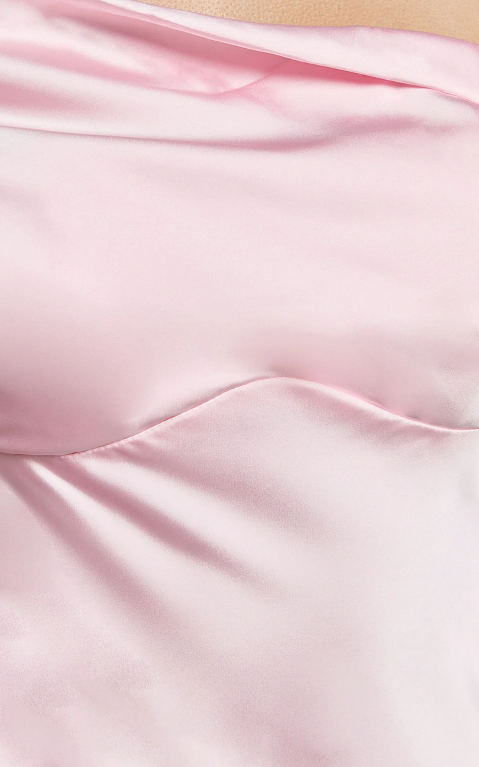 Alexia Midi Dress - One Shoulder Bust Slip Dress in Soft Pink