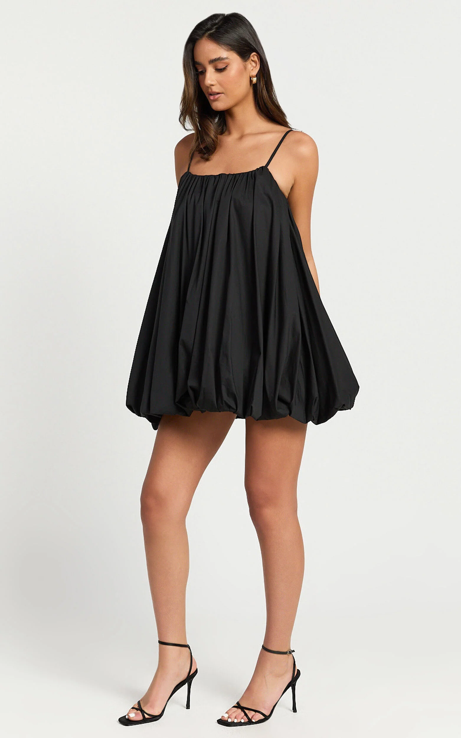 Marites Mini Dress - Bubble Mini Dress in Black