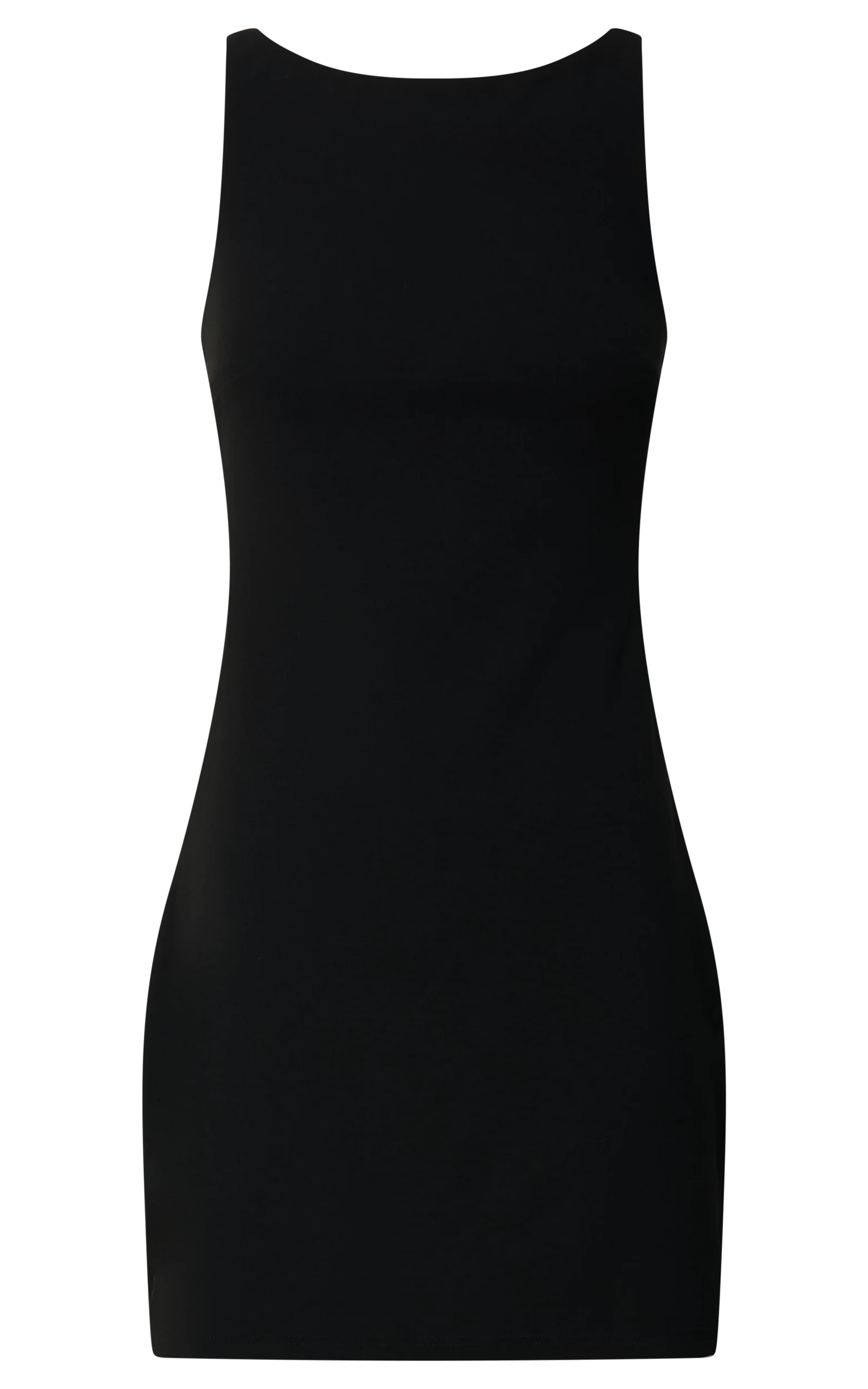 Bindi Boat Neck Bodycon Mini Dress in Black