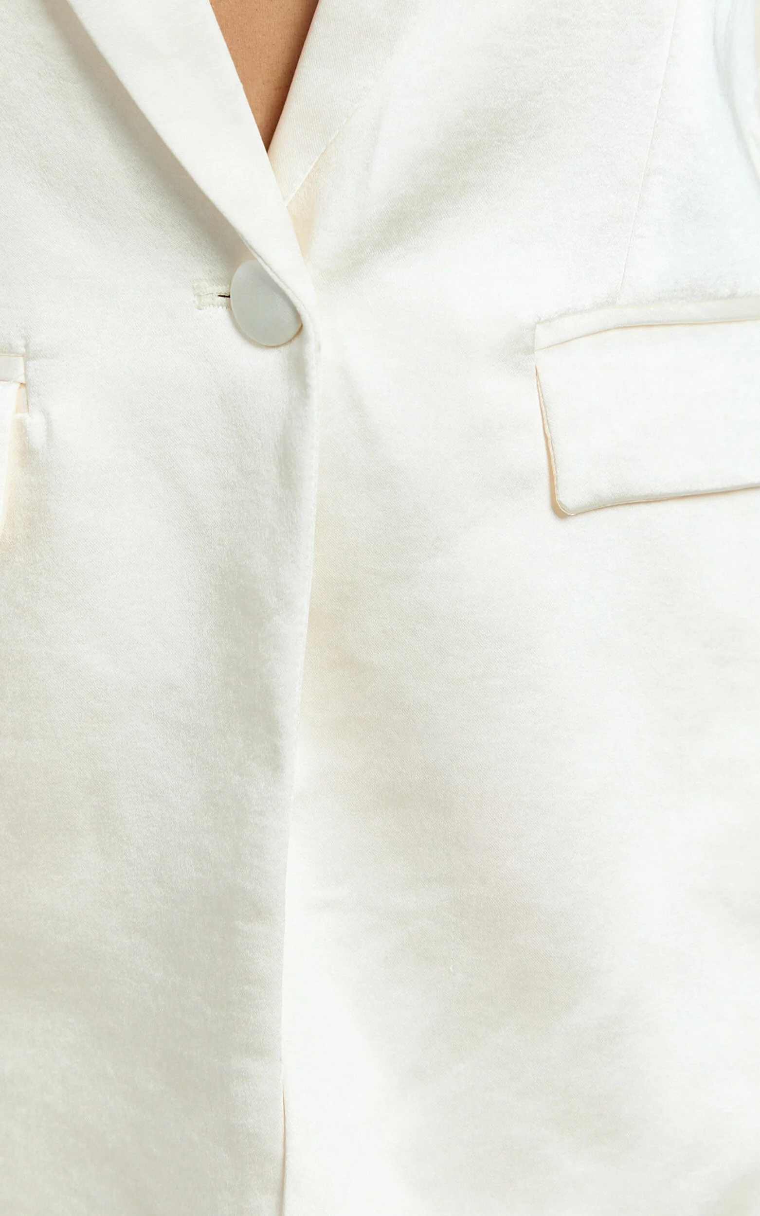 Jagger Blazer - Flared Sleeve Belted Blazer in Pearl