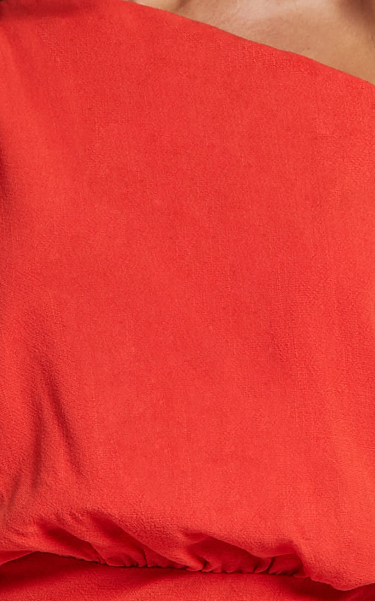 Jacqueline Midi Dress - Linen One Shoulder Dress in Sunset