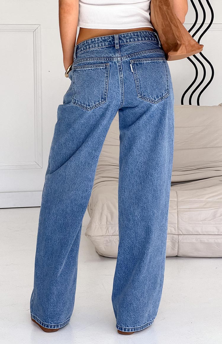 Beau Mid Wash Tie Waist Denim Jeans
